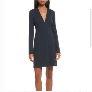 Theory Long Sleeve Blue Mini Dress